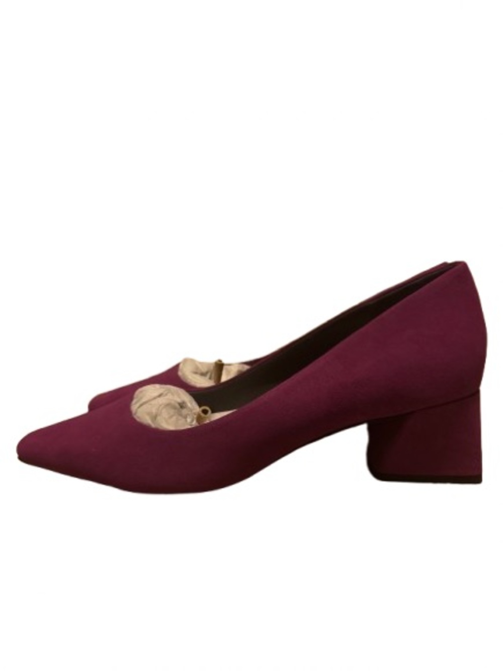 NWT Franco Sarto Jesslyn Raspberry Leather Pointed Toe Block Heel Pumps Sz 8